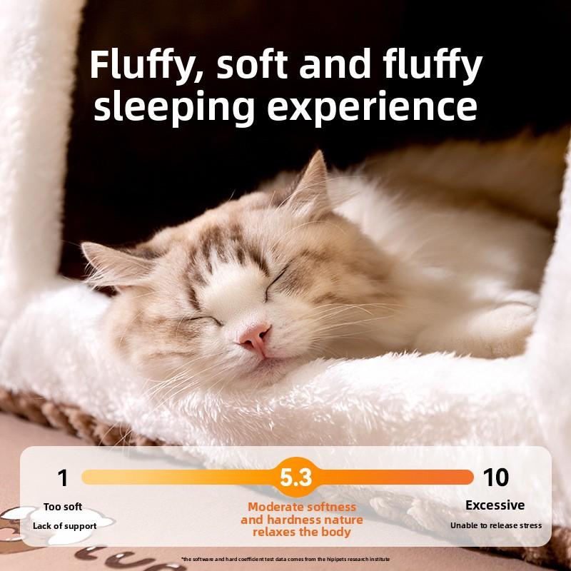 Cat Autumn and Winter Warm Yurt Three-dimensional Bear Curved House Cat Nest Teddy Small Dog Dog Pet Nest