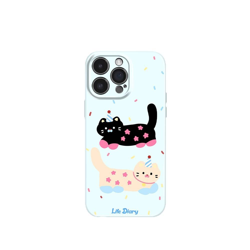 Apple 17/16Promax Film Mobile Phone Case Is Suitable for iPhone13/14 Korean Kitten 15 All-inclusive Soft Case