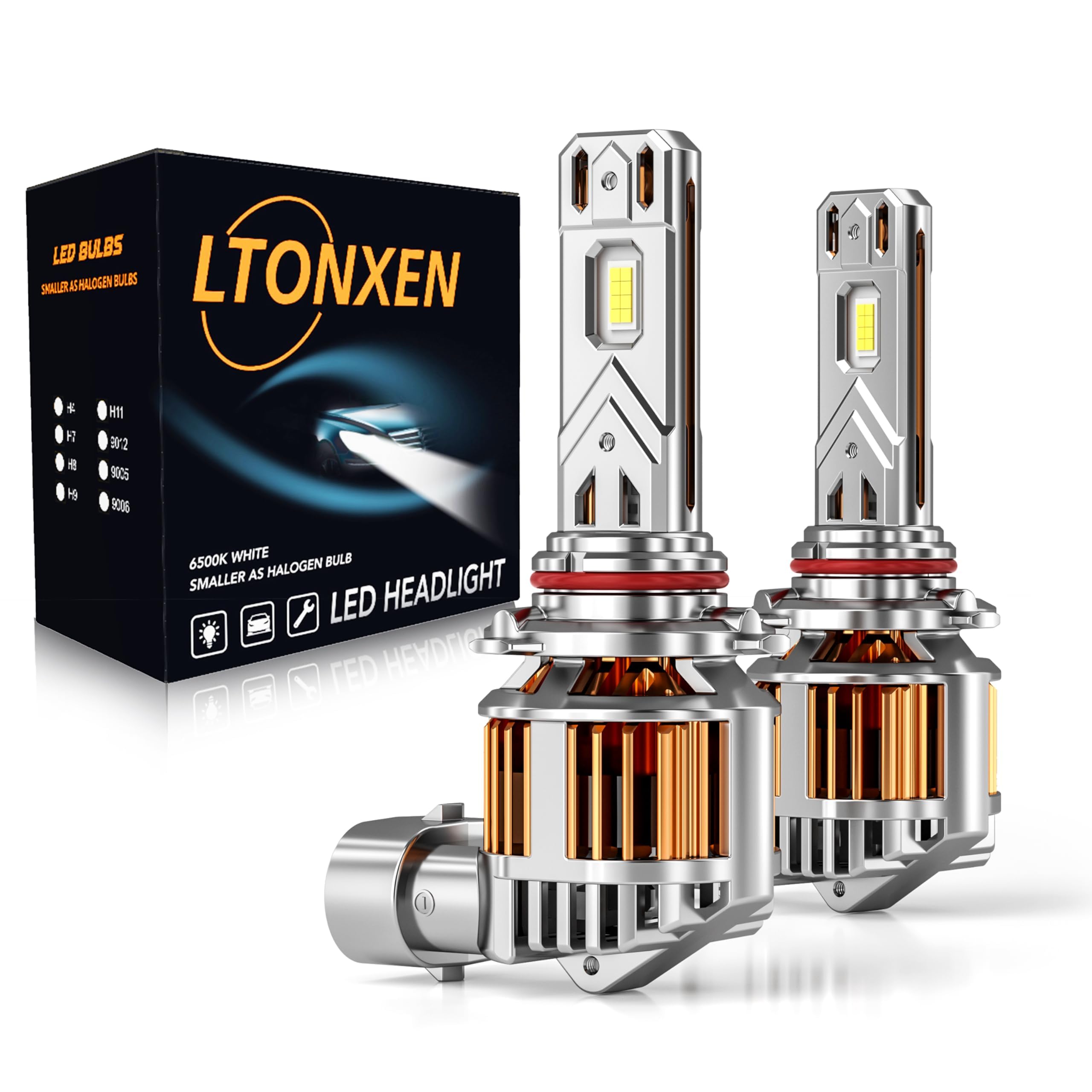 

LTONXEN H4 LED Headlight, New Standard Vehicle Inspection Compatible LED Bulb... (HB3/9005 Fan) HB3/9005 Fan