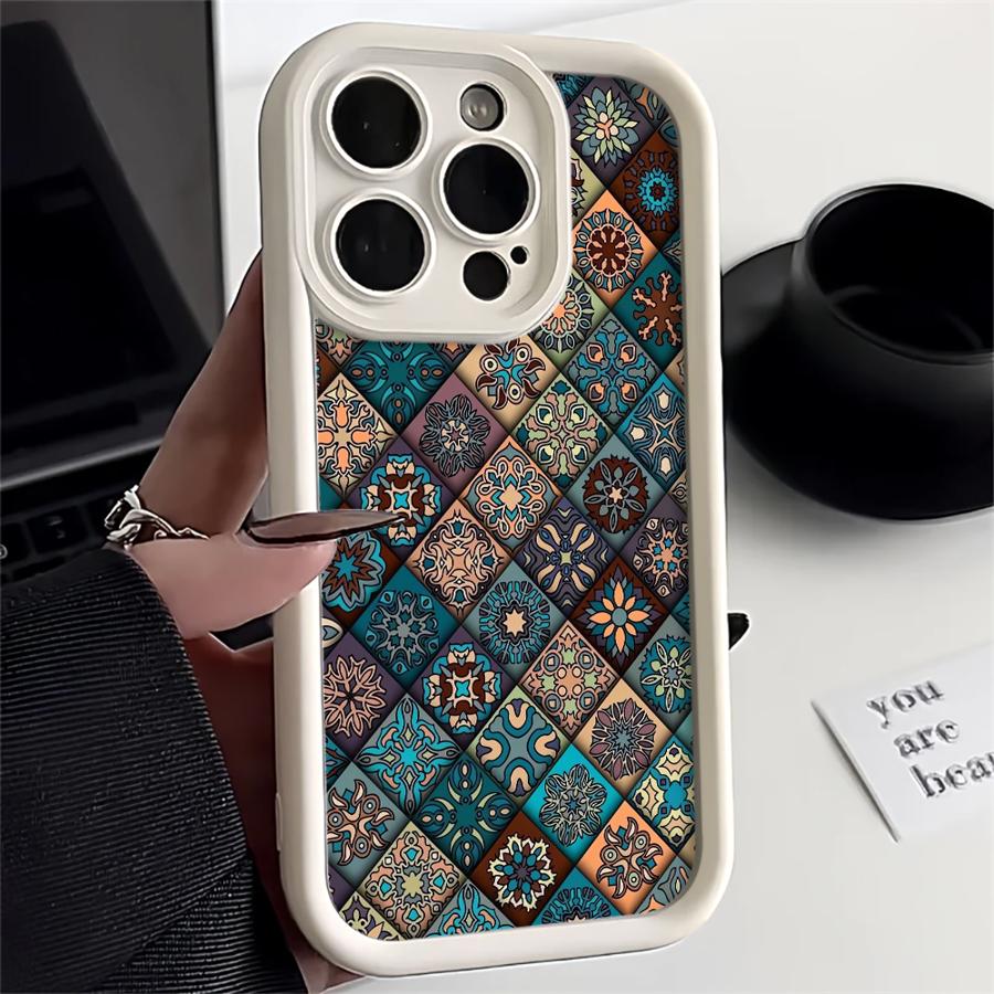 Retro Bohemian Style Phone Cover Case for iPhone 17 Pro Max 17e 16 12 Pro 14 13 11 Air 15 Plus
