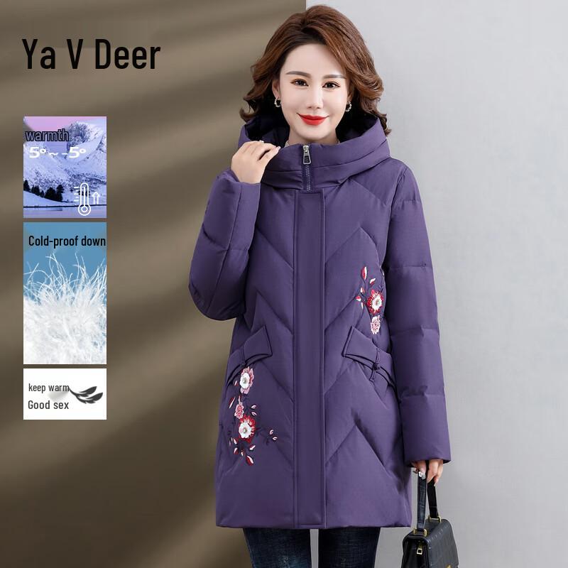 

Yalu Women s Mid-Length Hooded Down Jacket L (Approx. under 95 jin)