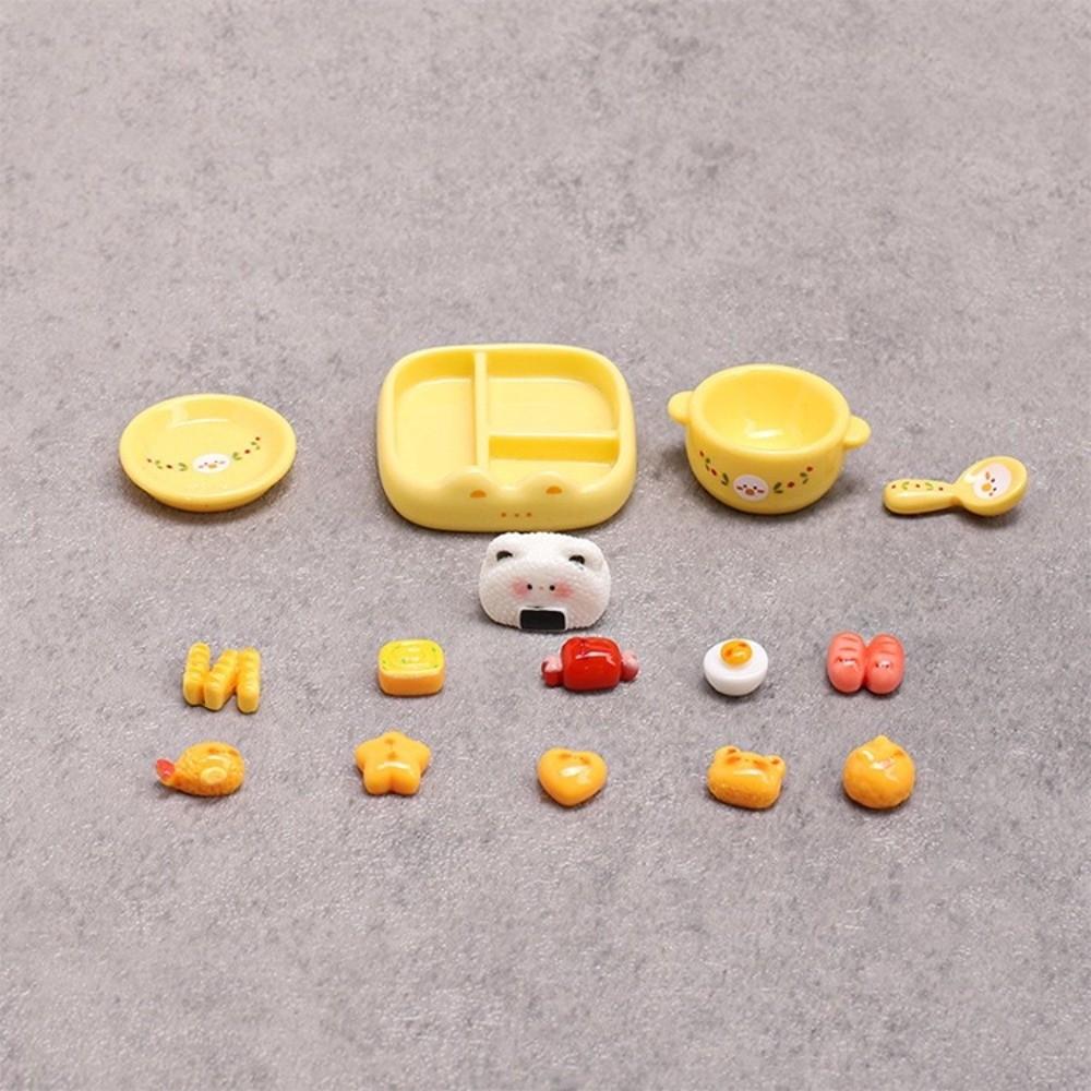 Mini Miniature Playset Pink Yellow Blue Realistic Food Model Lunch Food Ornament  Doll Accessories