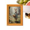 Funny Rabbit Fridge Magnet Retro Wooden Magnetic Frame Mini Rabbit Art Photo Frame Decorative Magnetic Decor Easter Gift