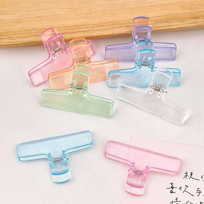 Colorful File Clamps Holder Transparent Paper Clamp Organizer New Binder Clip