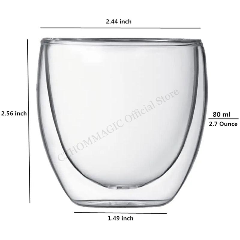 12/6/4/2Pcs 80ml Double Wall Glass Cup Egg Shape Coffee Mug Transparent Heat Resistant Tea Beer Drink Mini Espresso Coffee Cups