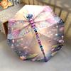 1 PC Automatic Folding Umbrella - Beautiful dragonfly Pattern, Portable & Foldable Design with 8 Ribs, Christmas Birthday Gifts