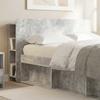 Headboard Cabinet with Storage Concrete Grey Wood Based Material