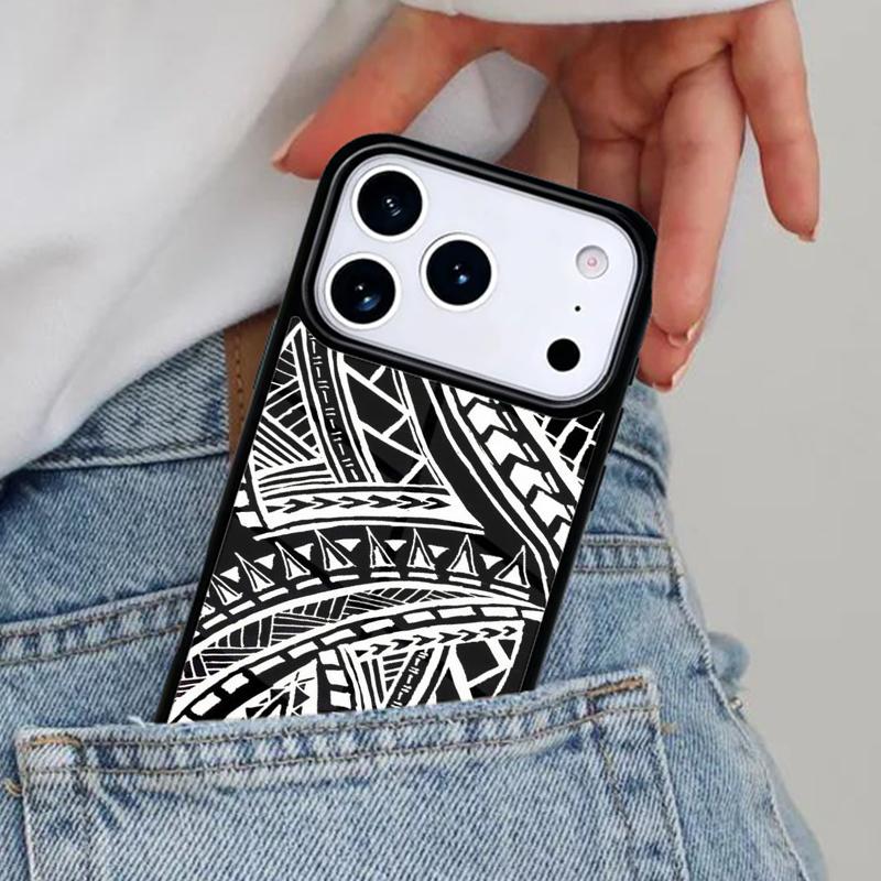 Maori Polynesian Samoan Tribal print Phone Case for iPhone 17ProMax 12 13 14 15 16e 17 Pro Max Plus Air Cover