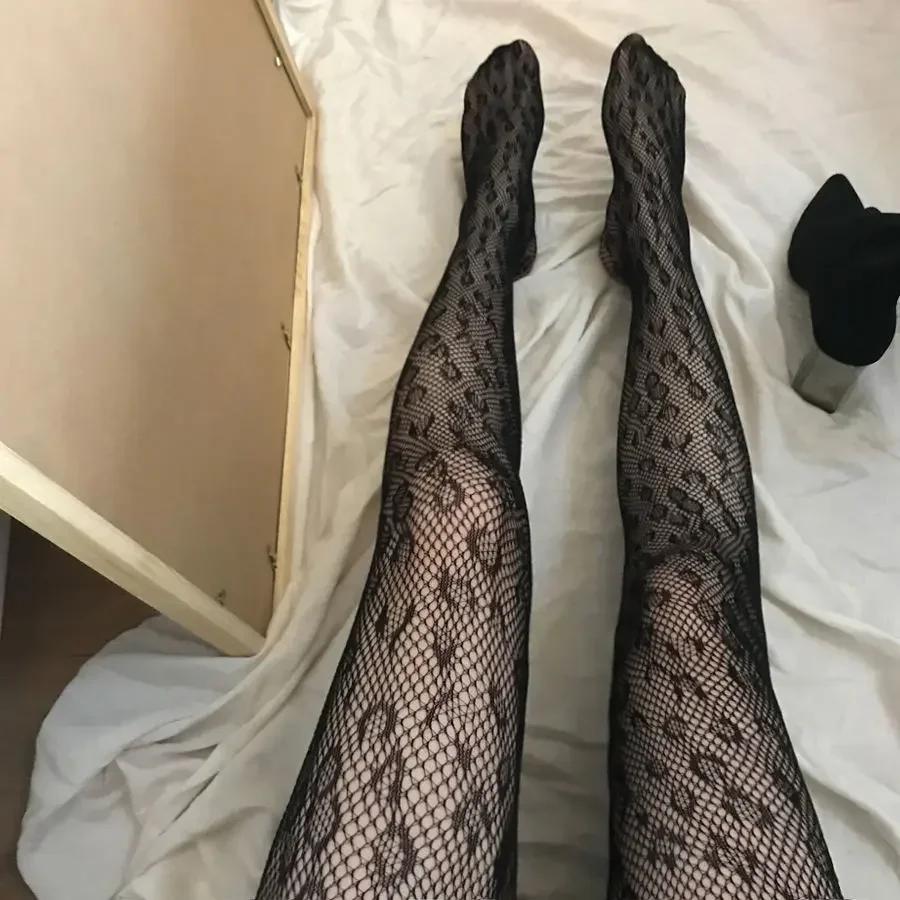Sexy Women Sheer Pantyhose Tights Seamless Fishnet Nylon Polka Dot Print Black Tight Fish Net Body Stockings Female Hosiery