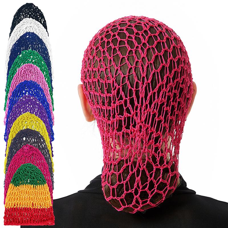 Sleeping Nightcap Turban Headwear Hair Nets Fashion Women Crochet Hair Snood Elastic Edge Long Hair Net Mesh