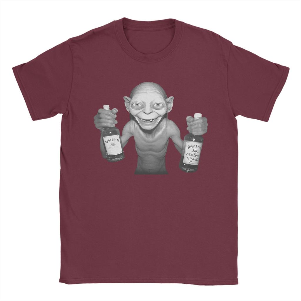 Fashion Gollum drink wine Funny T Shirt For Unisex The Rings Character Cotton T-shirts Short Sleeve Clothing
