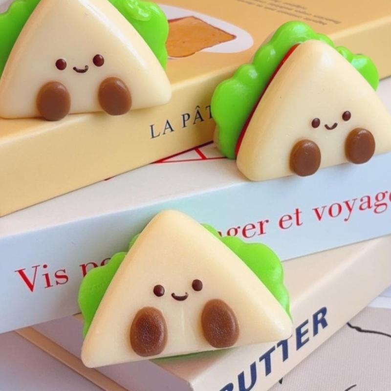 Squishy Sandwich Squeeze Stress Toy Cute Thick Toast Fast Rebound Decompression Toys Lovelys Soft Relax Triangular Bread Gift