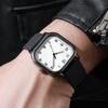 3PCS Men Fashion Business Watches Set Square Arabic Dial Quartz Watch Casual Leather Band Wristwatch for Men Clock