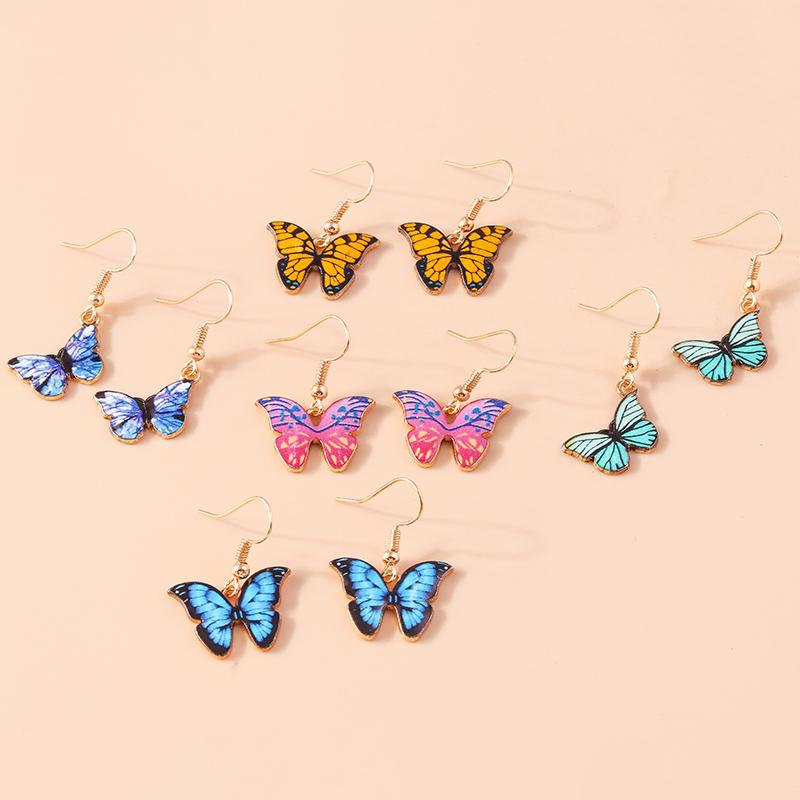 Cute Colorful Butterfly Drop Earrings for Women Girls Dangle Earrings Handmade Jewelry Gifts