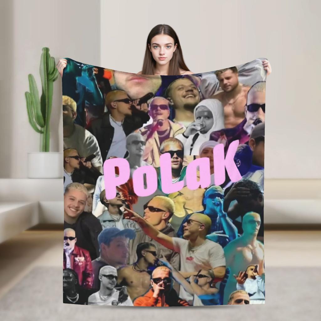 Soft Warm Blankets Travel Rapper Plk Polak Mental Throw Blanket Flannel Bedspread For Living Room Novelty Sofa Bed Cover