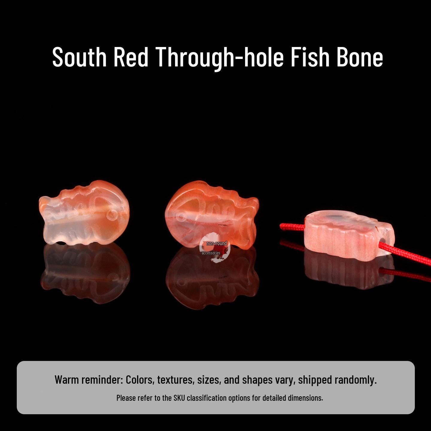 Natural Nan Hong Fish Bone Carved Crystal DIY Cultural Accessories
