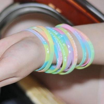 1PC Glow-in-the-dark Silicone Bracelet Event Gifts Fluorescent Glowing Rubber Sports Bracelet Accessories