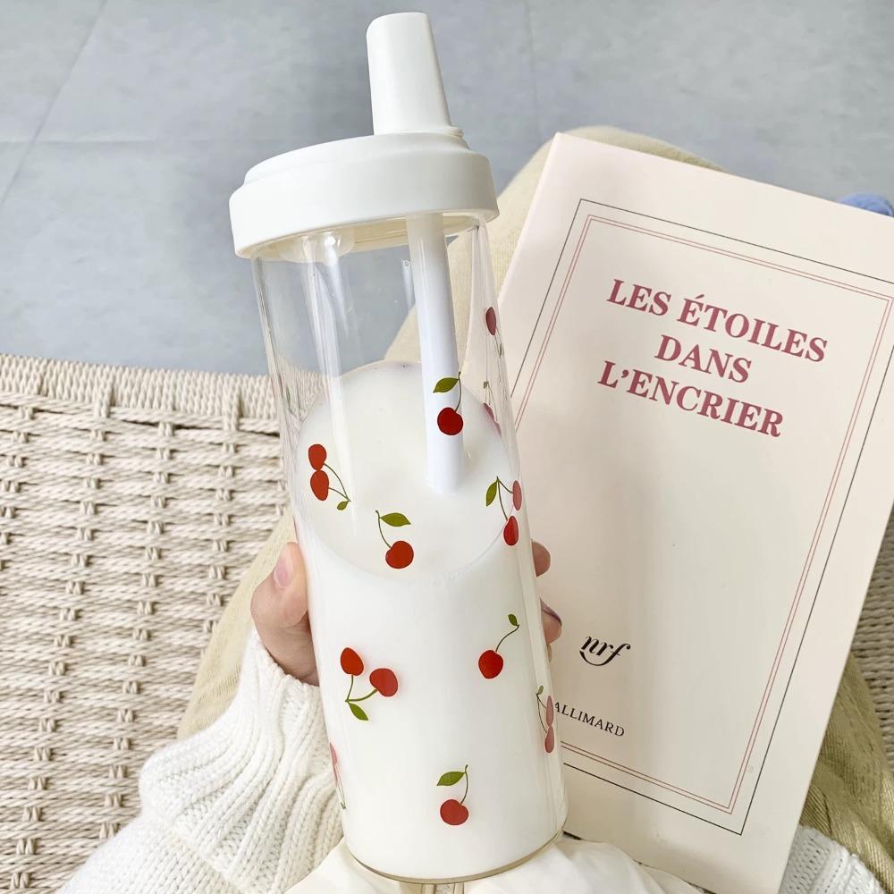 

with Lid Straw Milk Plastic Cup 700ml Large Capacity Water Bottle Water Straw Bottles Bubble Tea Style 2