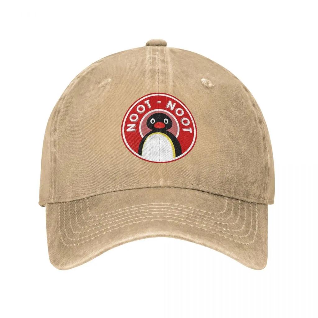 Pingu Noot Noot Logo Baseball Caps Angery Pingu Distressed Washed Caps Hat Vintage Golf Adjustable Sun Cap