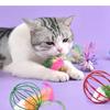 Random Cat Toy Mouse Real Feather Tail Painted Wire Cage Cat Toy Cage Mouse