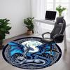 1pc Dragon Wolf Office Round Area Rug, Under Office Chairs Bedroom Living Room Home Decor, Room Deco, Available In Various Sizes