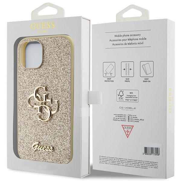 Guess Guhcp15Shg4Sgd Iphone 15 / 14 / 13 6.1 Złoty/Gold Hardcase Glitter Script Big 4G