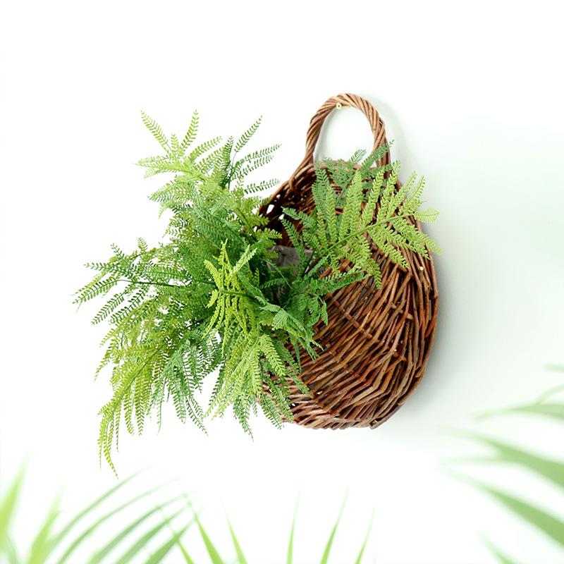 Hand-Woven Wall-Mounted Wicker Flower Basket Decoration