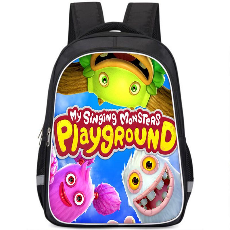 Durable Nylon My Singing Monsters Backpack With Vibrant Prints For School Kids