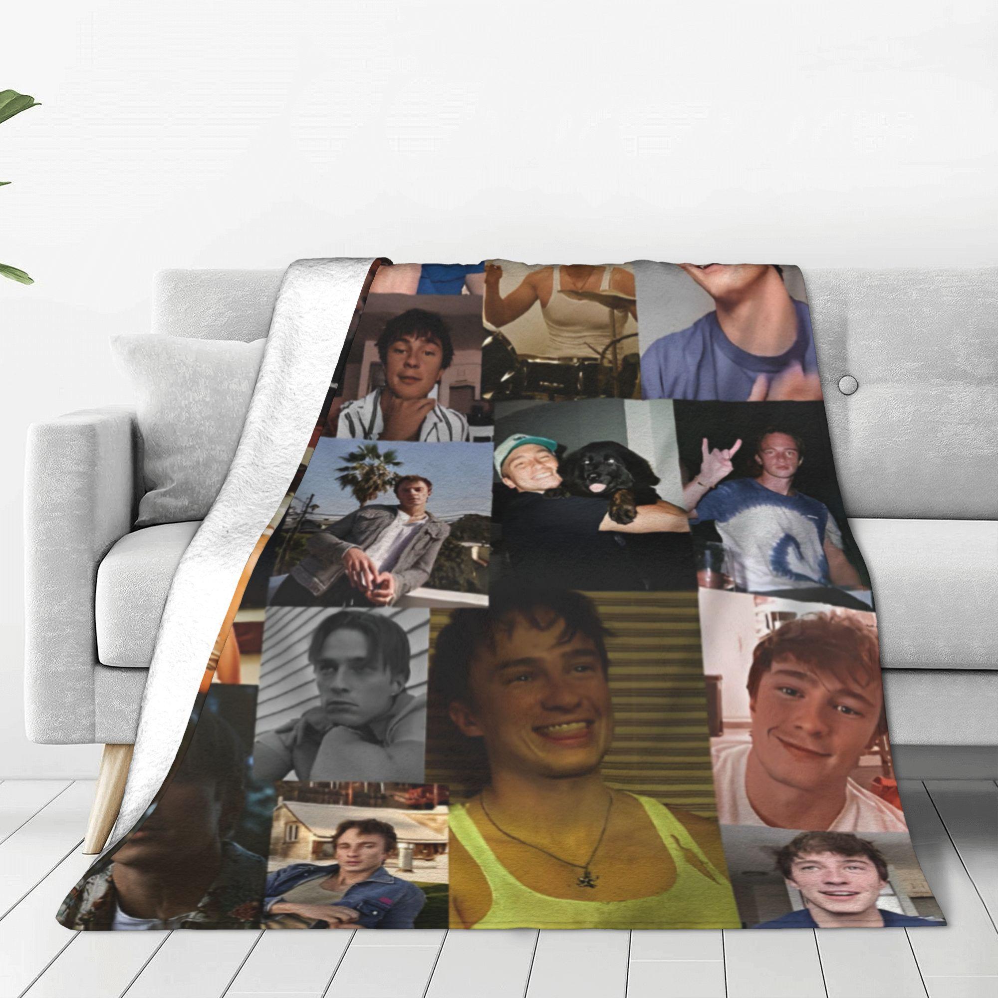 Creative Homewares Unisex Drew Starkey Photo Collage Blankets Rafe Cameron Actor Flannel Throw Blankets Home Couch Personalised Ultra-Soft Warm Bedspreads