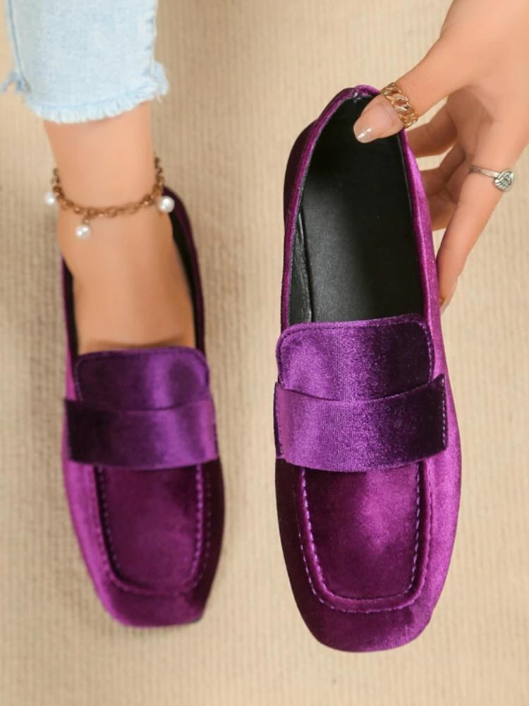 Spring and Autumn Flat Bottomed Retro Le Fu Single Shoes for Women's Flat Bottomed Shoes with Soft Bottom Bean Shoes Size 35-42