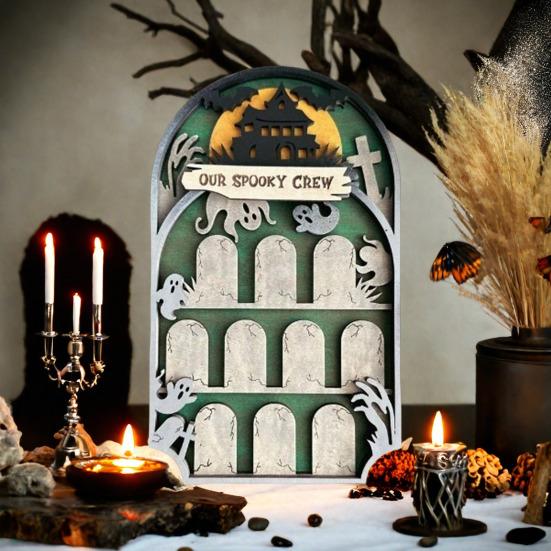 Halloween Graveyard Tombstones Prop Wooden Gravestone Halloween Figurine for Graveyard Scene DIY