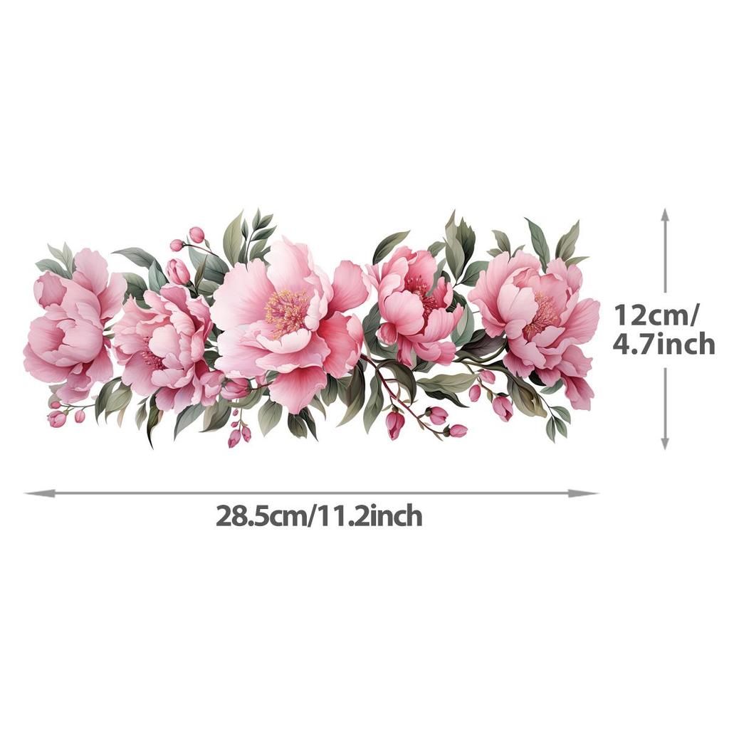 Large Flowers 28.5cm Wide, Easy To Print Iron-On Transfers, Towels, Clothing Stickers, DIY, Sweatshirts, T-Shirts, Heat-Adhesive Decals