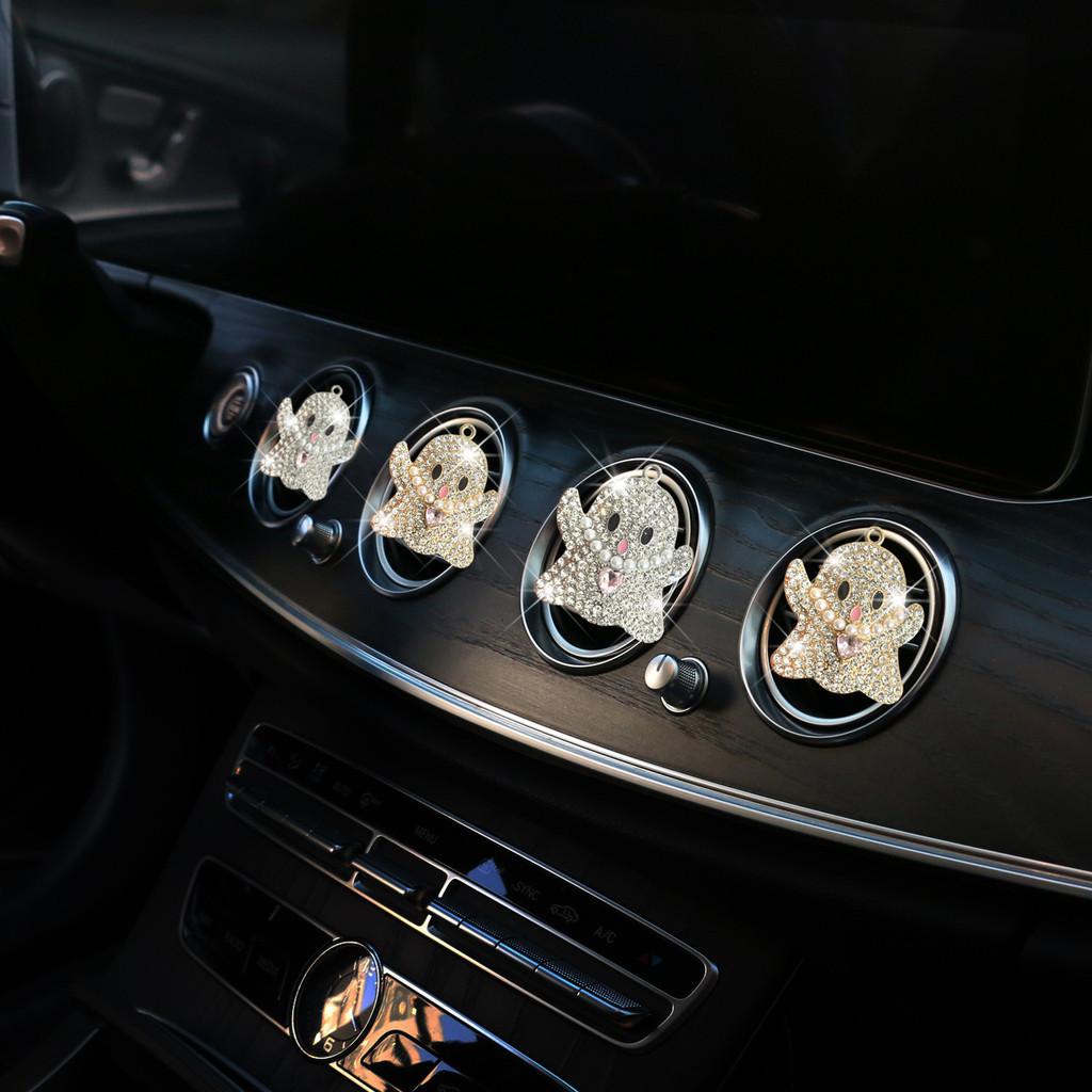 Silver Metal Gold Ghost Car Air Freshener Clip Decorative Aromatherapy Holder