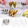Tabletop Taco Stand Taco   Mold Stainless Steel Taco Tray with Sauce Bowl for Home Kitchen Restaurant