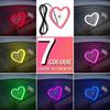 Car LED Glass Window Lights Interior Decoration Lights Glowing Heart Atmosphere Light USB Wiring Car Modification Neon Lamp