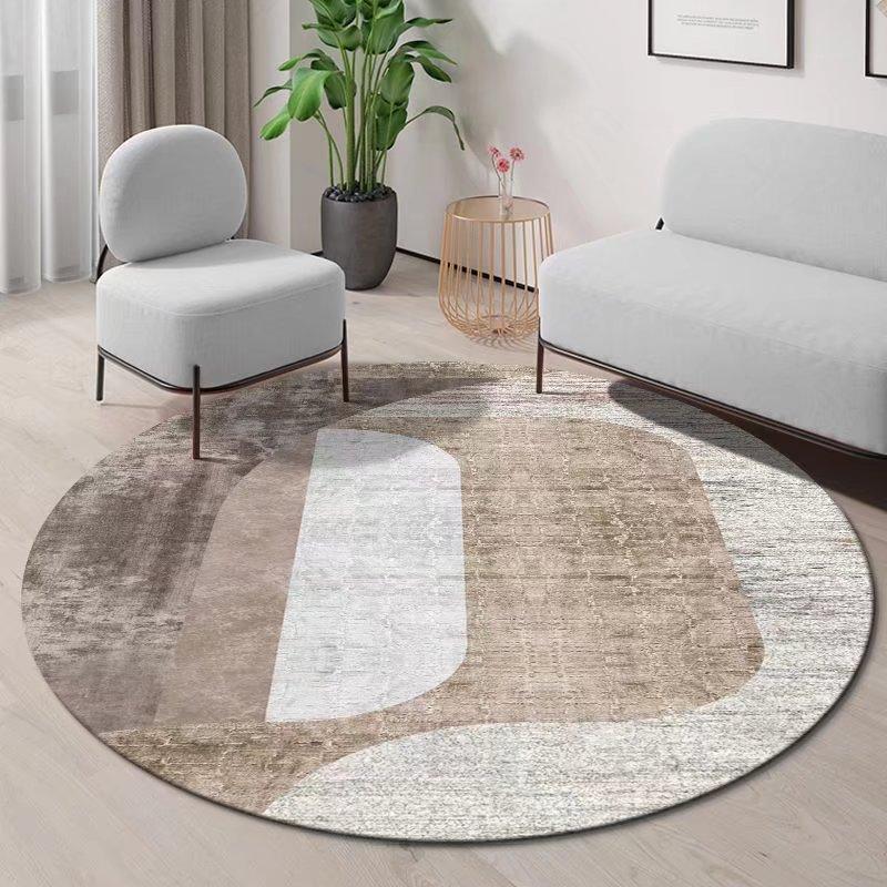 Crystal Velvet Simple Round Floor Living Room Bedroom Office Sofa Carpet Washable Dirt-resistant Non-slip Floor Cushion