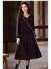 Elegant Plus Size Lace Long-Sleeve Dress for Women - 2025 European Autumn Collection