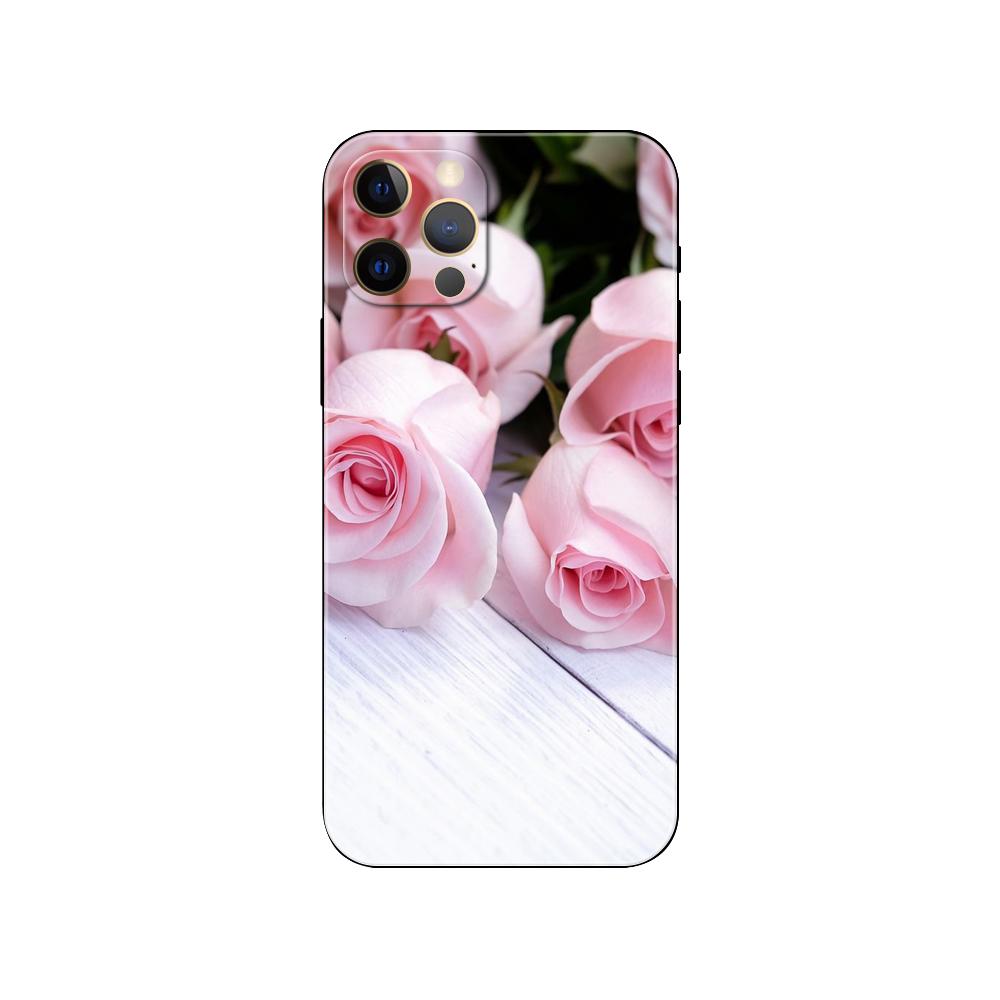 Pink Flower Peony phone case for iphone 5 5s 2020se 6 6s 7 8 plus x 10 XR XS 11 12 13 mini pro MAX black tpu back cover