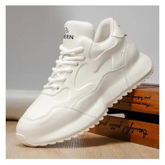 Chunky Sneaker Men Designer Cover Bottom Shoes Fashion Casual Microfiber Leather Upper Increased Internal Platform Board Shoes
