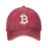 Orange Bitcoin Logo Unisex Women Baseball Caps Distressed Denim Washed Hats Cap Retro Outdoor Workouts Headwear
