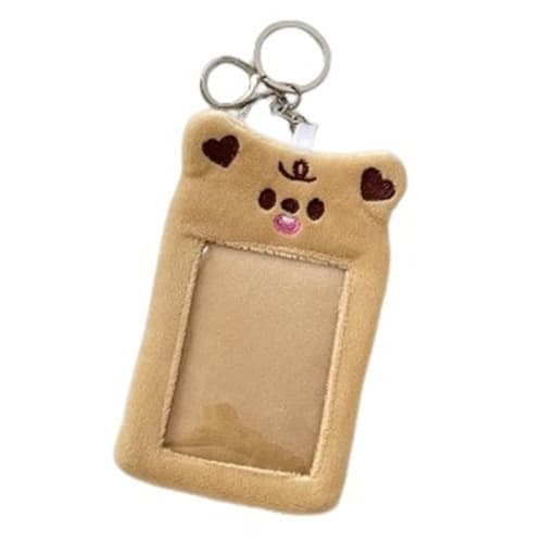 Fluffy Animal Trading Card Holder, Korean Trading Card Storage Case, Instax Case, Photo Case, Convenient Plush Toy, Fluffy Keychain, Portable, Card Ca