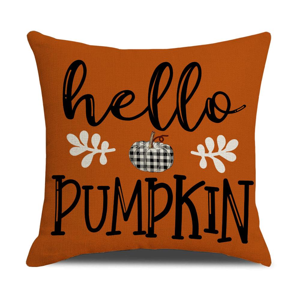 Autumn Plaid Letter Thanksgiving Pillowcase Home Sofa Pillowcase Bedroom Cushion Cover