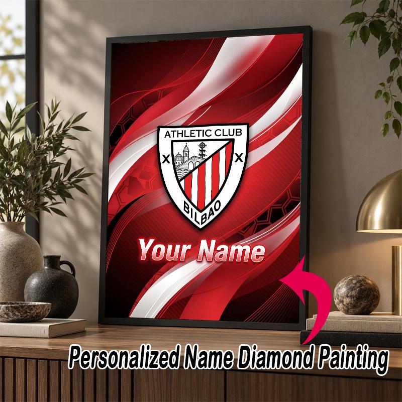 Custom Name Athletic Bilbao FC 5D Diamond Painting Personalized Full Drill Diamond Art Kit Gift