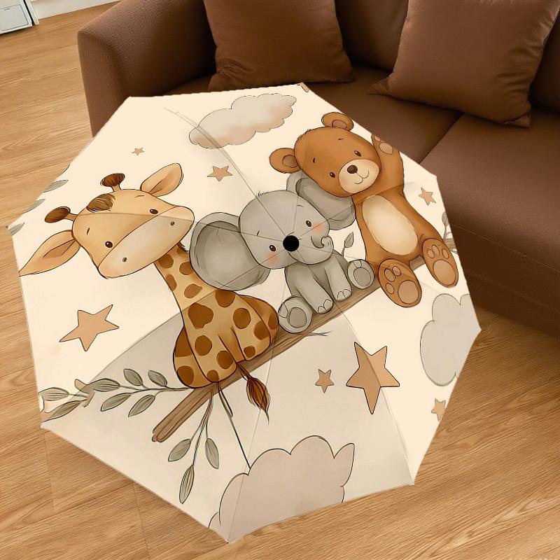 1PC Baby Animal Umbrella-8-Rib Reinforced, Automatic Open, Lightweight & Durable, Fashion Accessory for Outdoor, H0379