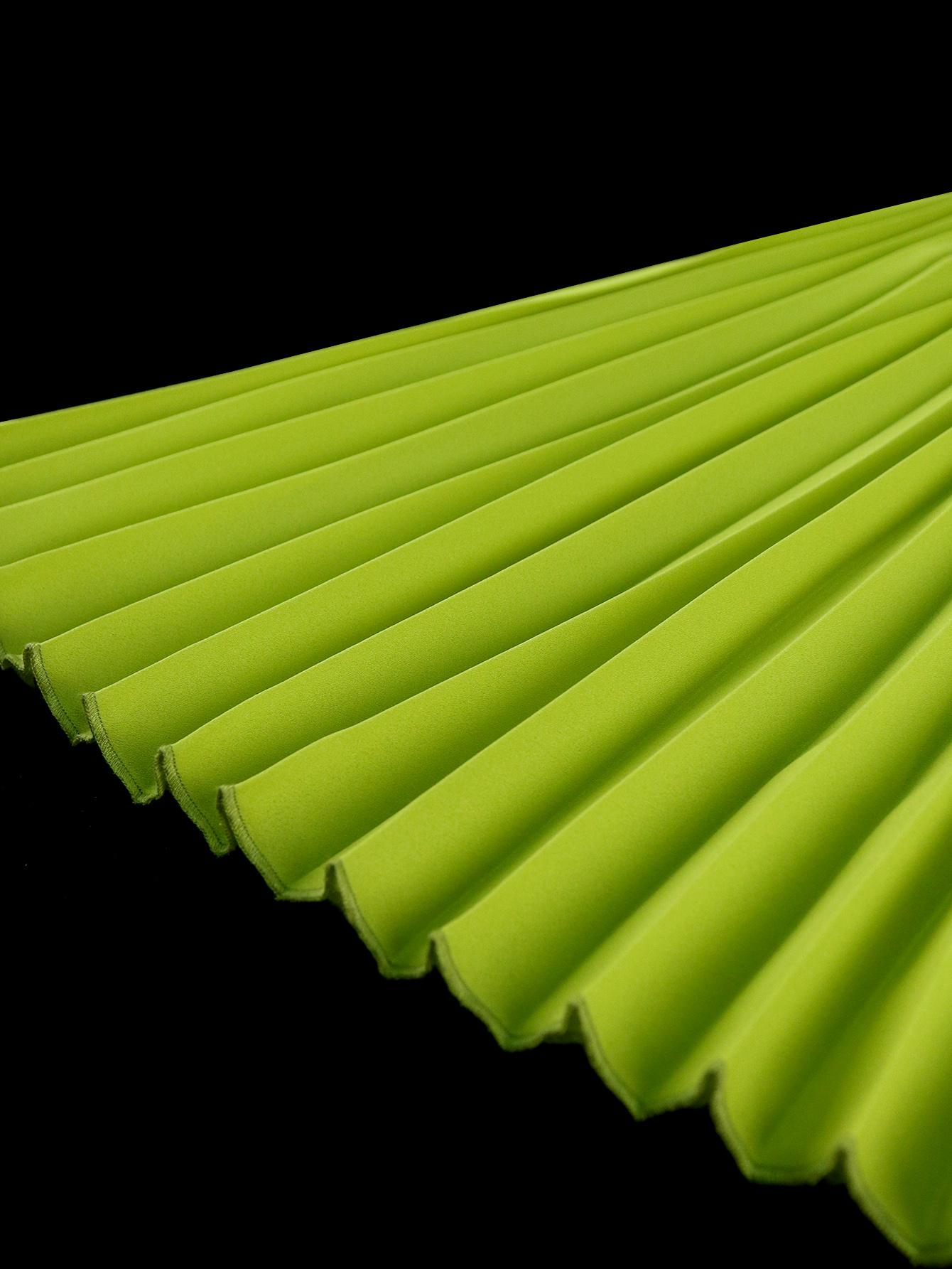 AOMEI Зеленые Элегантные Плиссированные Миди Платья Короткий Рукав Высокая Талия А-силуэт — фото 7