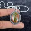 Unakite Gemstone Handmade 925 Sterling Silver Jewelry Pendant 1.97" M-2840