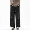 Summer new cool and breathable tooling casual pants thin men's fashion loose straight elastic waist long pants