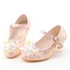 Spring and Autumn Girls' Princess Shoes with Back Bow, Children's Performance Leather Shoes, Korean Version of Frozen Crystal Kids' Shoes