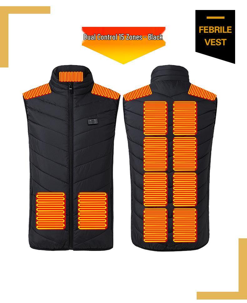 Men's Smart USB Heated Vest - Multi-Zone, Safe Electric Heating, Stand-Up Collar, Constant Temperature