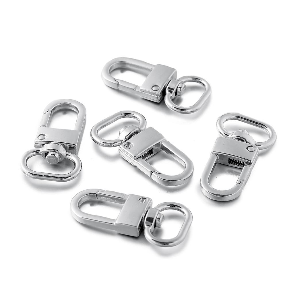 5Pcs/Lot Alloy Swivel Lobster Clasp Clips Key Hook Keychain Split Key Ring Findings Clasps for Keychains Jewelry Making Supplies
